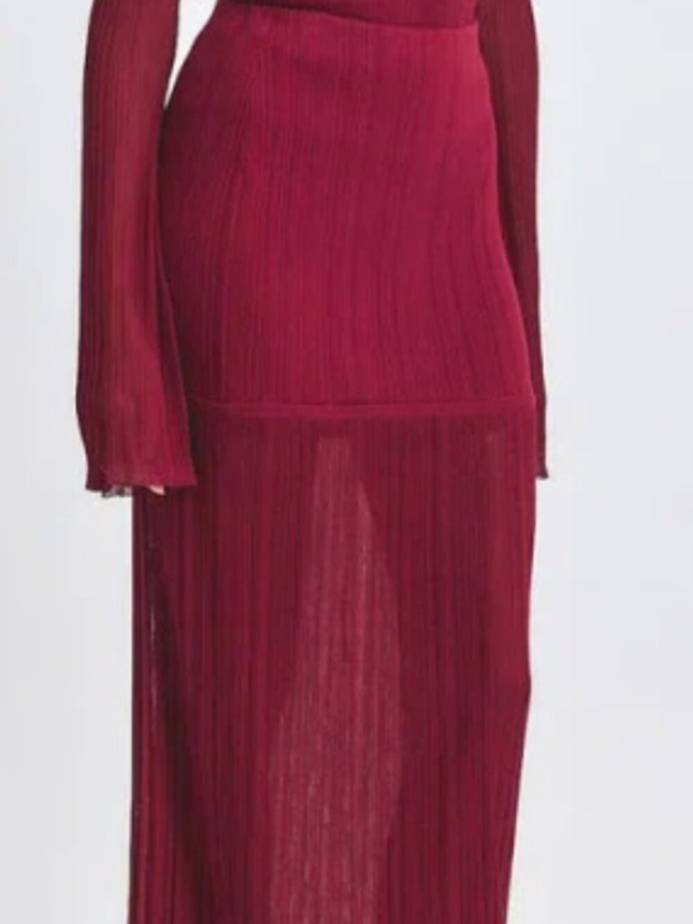 DEREK LAM 10 CROSBY Romina Ribbed-knit Maxi Skirt Color Wine